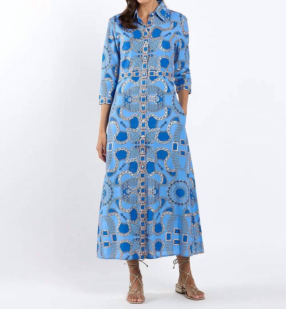 NEW JUDE CONNALLY jc minna dress in heritage chains peri/ gold
